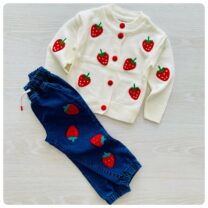 Çilekli Hırka Pantolon Takım